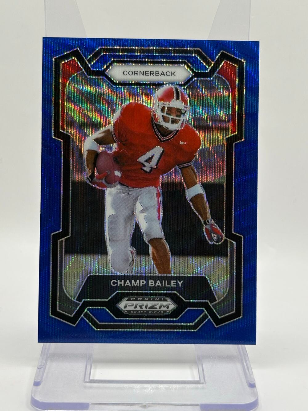 2024 Panini Prizm Draft Picks Champ Bailey Blue Wave Prizm Refractor 171/249 SP